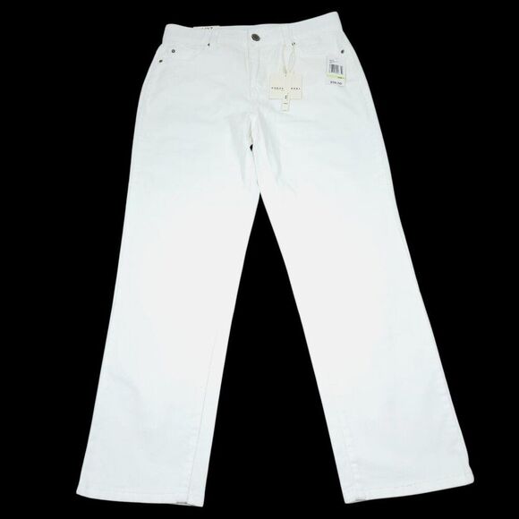 Curve Appeal Rae High Rise Straight Jeans Size 4 27 White Concealed Comfort - Picture 1 of 8